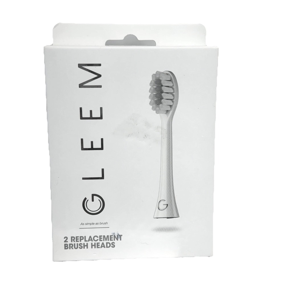 GLEEM Toothbrush Replacement Brush Heads‎ Refill White 2 count